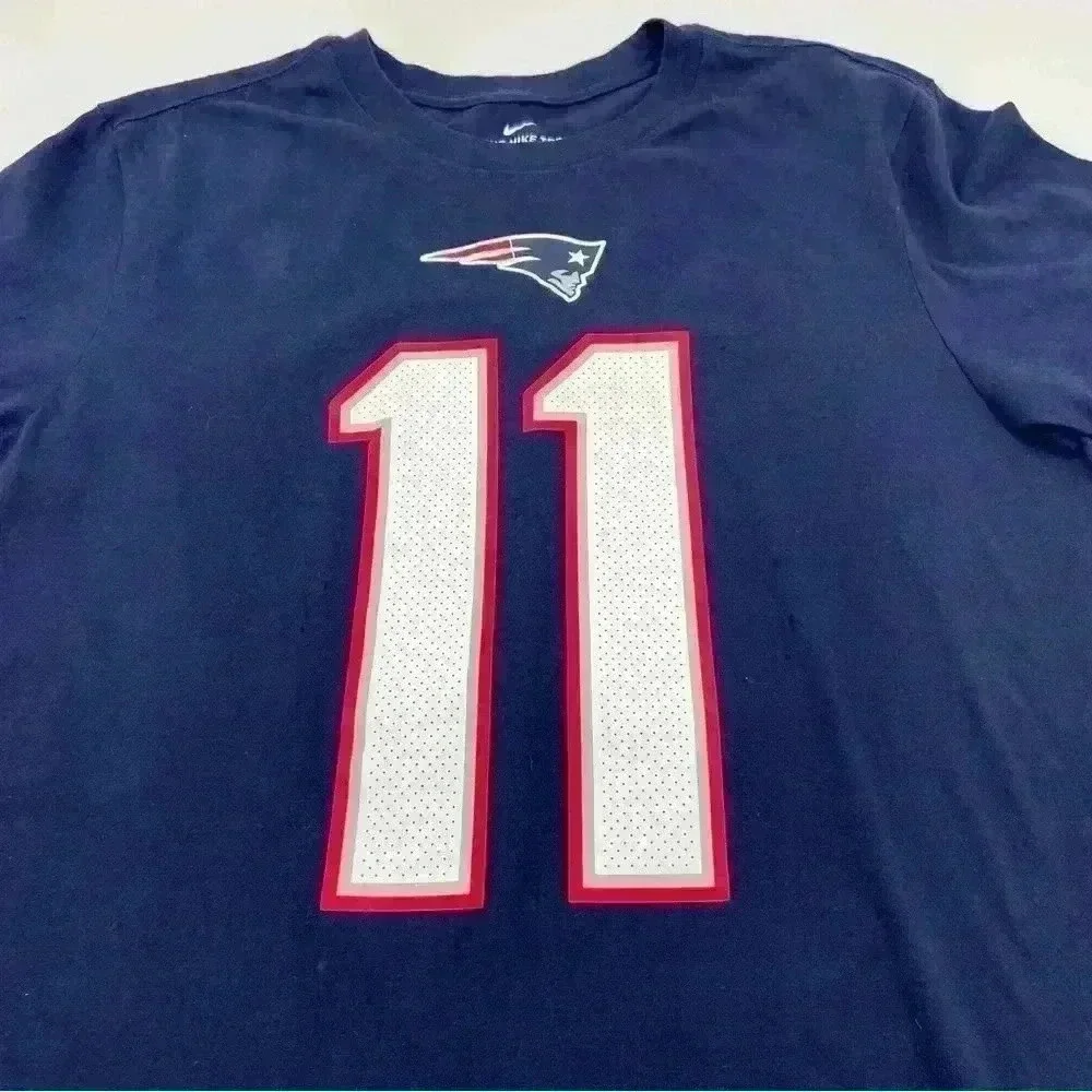 Nike New England Patriots Edelman T-Shirt Blue Size Medium